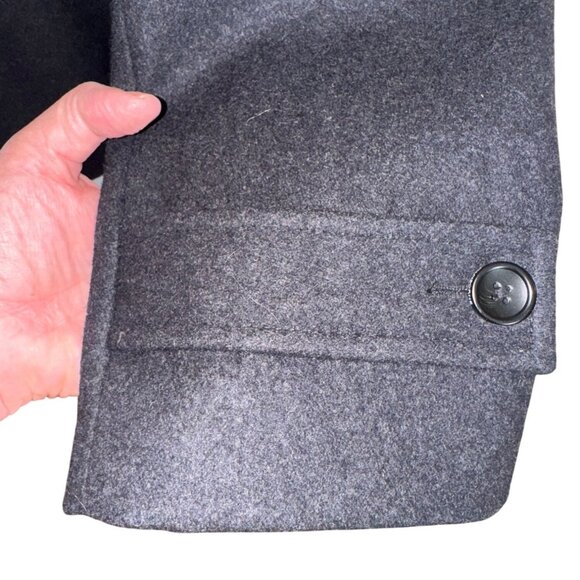 Claiborne Mens Charcoal Preppy Academic Wool Peacoat Double-Breasted Jacket XL - Picture 6 of 14